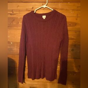 Maroon cable knit sweater